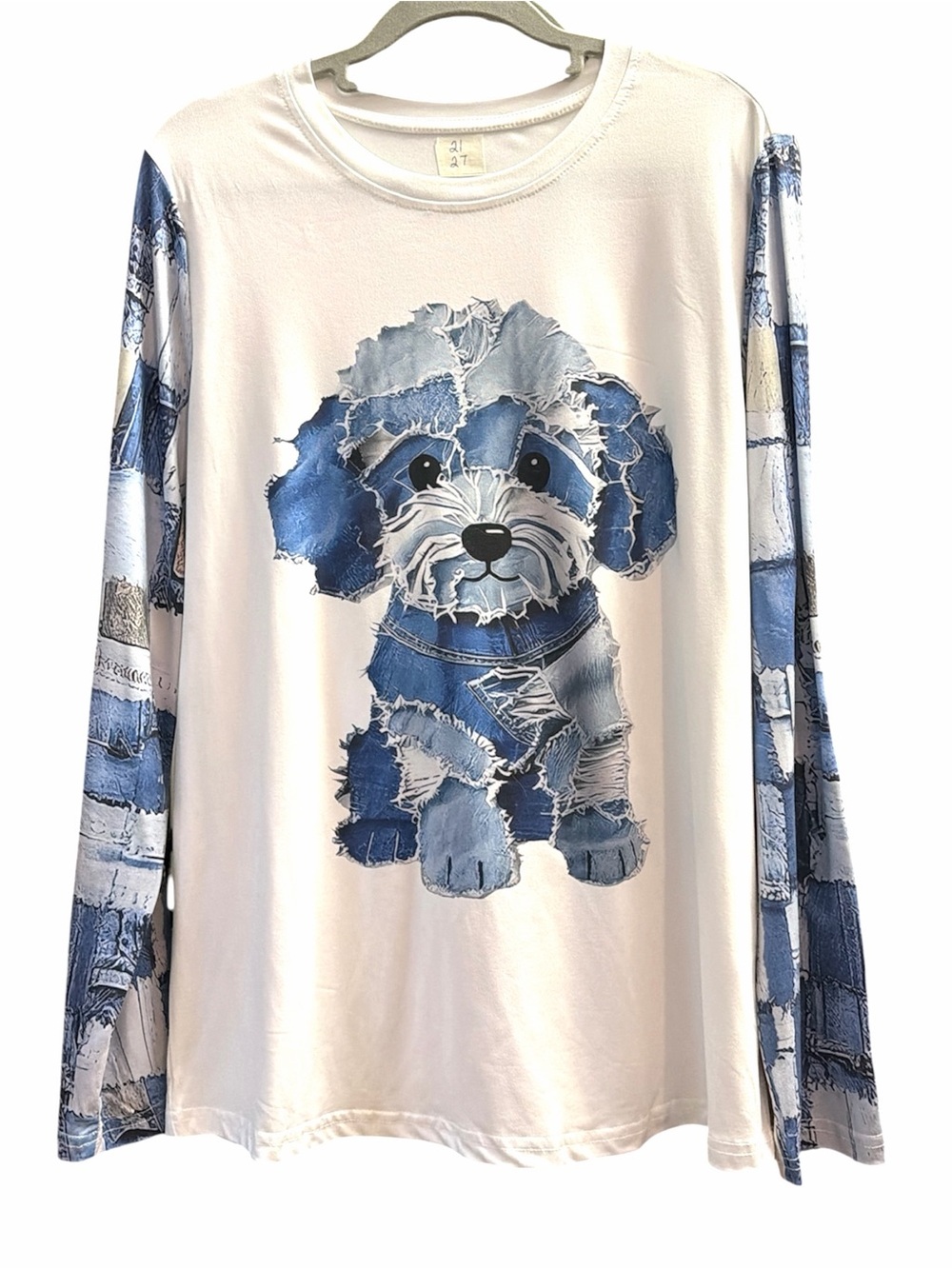 Long sleeve shirt. Denim puppy
